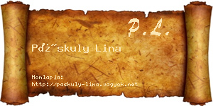Páskuly Lina névjegykártya